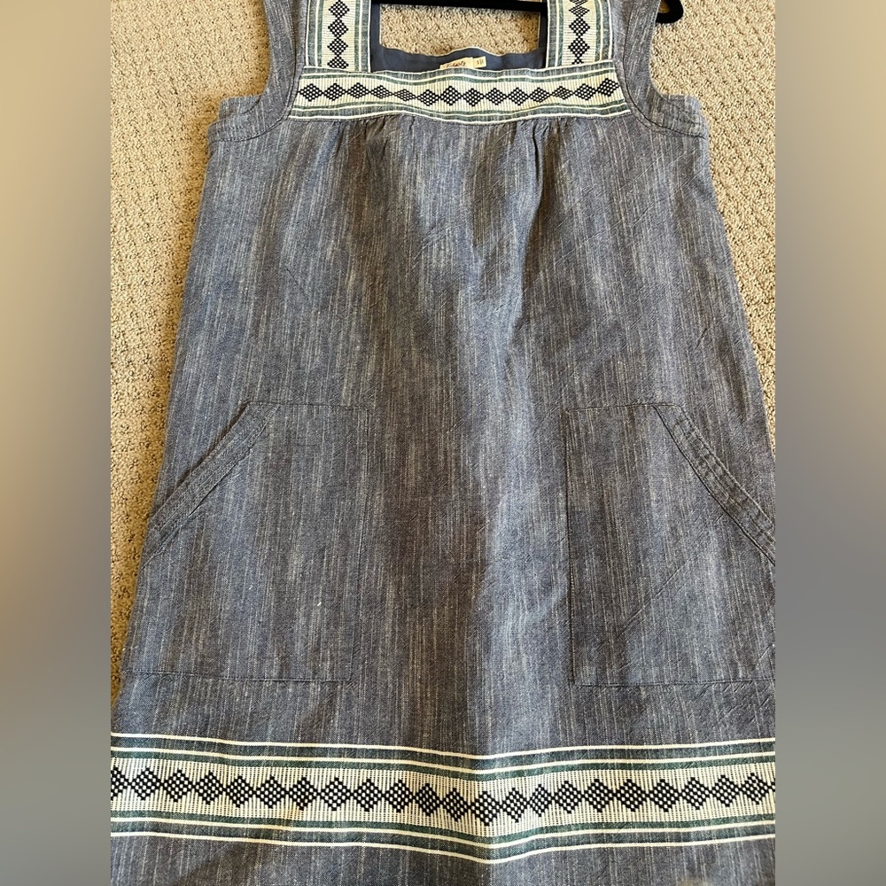Faherty Hailee Dress Navy Jacquard Small - Picture 6 of 11